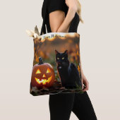 Tote Bag Halloween. Chat (De près)
