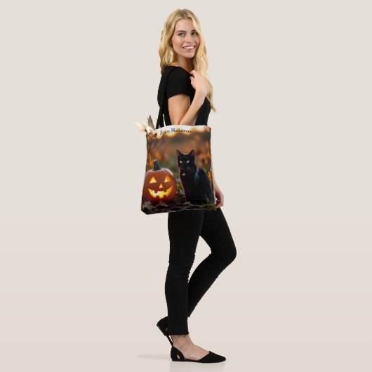 Tote Bag Halloween. Chat (Sur le modèle)