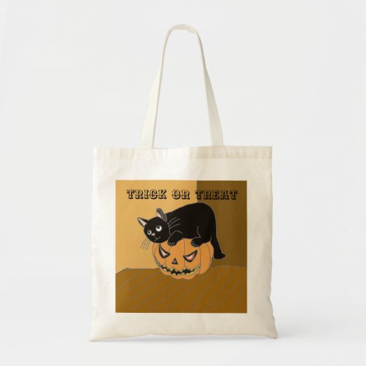 Tote Bag Halloween chats et Citrouilles (Devant)