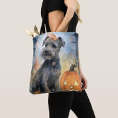 Tote Bag Halloween Chesapeake Bay Terrier Avec Citrouilles (De près)