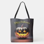 Tote Bag Halloween Citrouille brillant (Dos)
