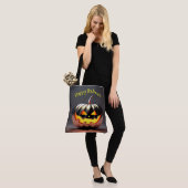 Tote Bag Halloween Citrouille brillant (Sur le modèle)