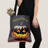 Tote Bag Halloween Citrouille brillant (De près)