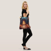 Tote Bag Halloween Citrouille brillant (Sur le modèle)