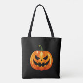 Tote Bag Halloween Citrouille face effrayant (Dos)