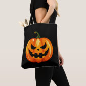 Tote Bag Halloween Citrouille face effrayant (De près)
