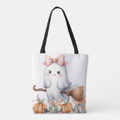 Tote Bag Halloween Citrouille Fantôme Cute Bat (Dos)