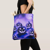 Tote Bag Halloween Citrouille violet (De près)