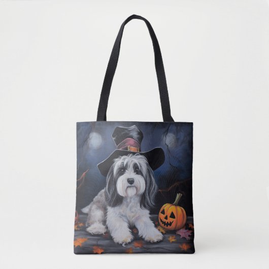 Tote Bag Halloween Citrouilles Havanais effraie (Devant)