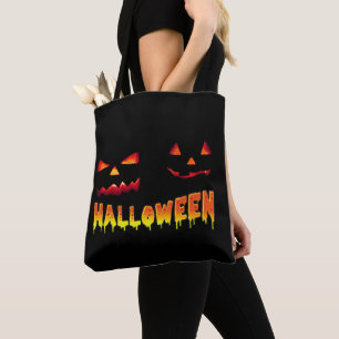 TOTE BAG HALLOWEEN CITROUILLES RIRE DANS L'ARRIÈRE