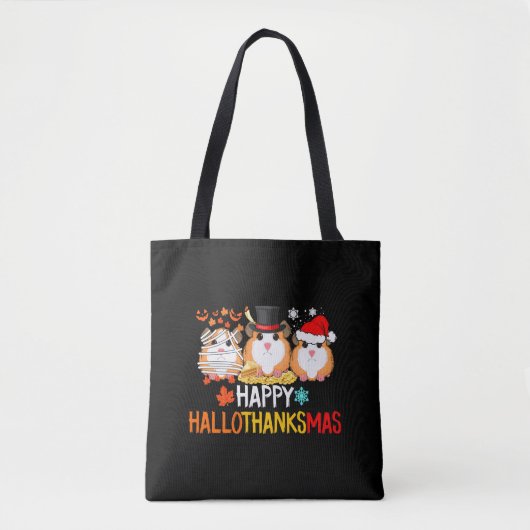 Tote Bag Halloween Cochon de Guinée Thankesgiving Noël (Devant)