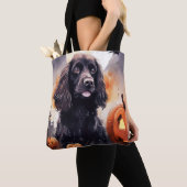 Tote Bag Halloween Cocker Spaniel Avec Citrouilles (De près)