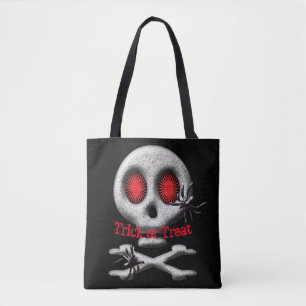 Tote Bag Halloween Crâne et araignées Trick ou traitement