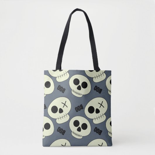 Tote Bag Halloween crâne mignon avec boo enfant sans soudur (Devant)