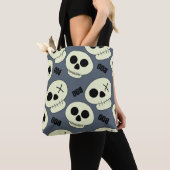 Tote Bag Halloween crâne mignon avec boo enfant sans soudur (De près)