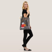 Tote Bag Halloween Cute Cat & Jack-o'-lantern (Sur le modèle)