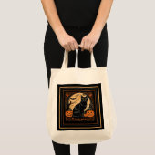 Tote Bag Halloween de chat de Kitty noir (Devant (produit))