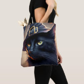 Tote Bag Halloween de chat noir (De près)