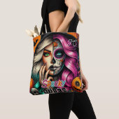 Tote Bag Halloween de fille Goth éffrayante (De près)