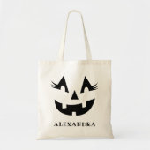 Tote Bag Halloween de visage de Citrouille de Jack-o'-lante (Devant)