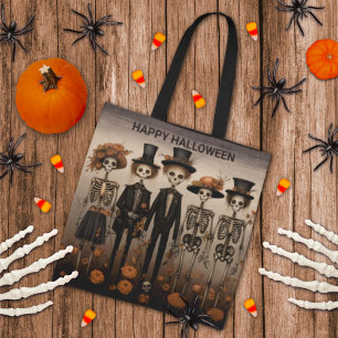 Tote Bag Halloween déplaisant de la famille de squelettes