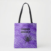 Tote Bag Halloween Déplaisant et violet d'araignée (Devant)