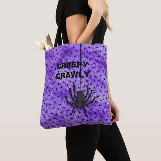 Tote Bag Halloween Déplaisant et violet d'araignée (De près)