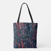 Tote Bag Halloween des chats noirs (Dos)