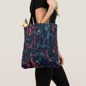 Tote Bag Halloween des chats noirs (De près)