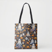 Tote Bag Halloween éffrayant Cute Fantôme (Devant)