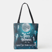 Tote Bag Halloween éffrayant Lune avec Fantômes et chauves- (Dos)
