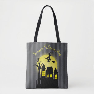 Tote Bag Halloween Éffrayant sorcière Broomstick Lune