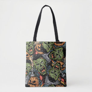 Tote Bag Halloween éléments colorés sans couture motif avec