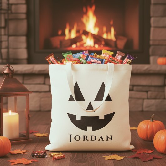 Tote Bag Halloween faciale Jack-O-Lantern personnalisées