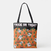 Tote Bag Halloween Fantômes Haunted Citrouille Patch Grand  (Dos)