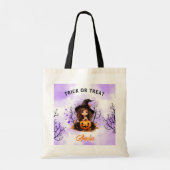 Tote Bag Halloween fille mignonne petit sorcière bonbon (Dos)