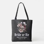 Tote Bag Halloween Fleur Crâne Mariée ou Mourir Enterrement (Dos)
