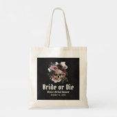 Tote Bag Halloween Fleur Skull Bride or Die Bridal Shower (Dos)