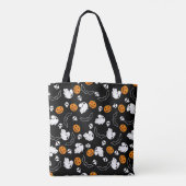 Tote Bag Halloween Ghost Bats Citrouille crâne (Dos)