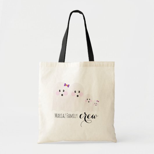 Tote Bag Halloween Ghost Nom de famille Crew Mom Papa (Devant)