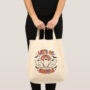 Tote Bag Halloween Ghost Retro - "Let’s Go Ghouls