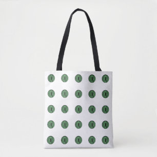 Tote Bag Halloween Green Polka Dot Eyes