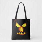 Tote Bag Halloween Jack-o'-lantern Face (Devant)