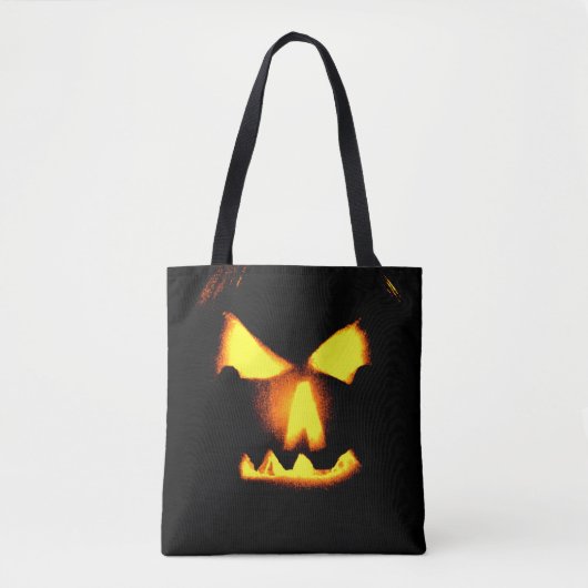 Tote Bag Halloween Jack-o'-lantern Face (Devant)