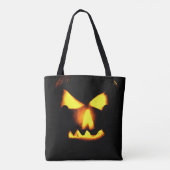 Tote Bag Halloween Jack-o'-lantern Face (Dos)
