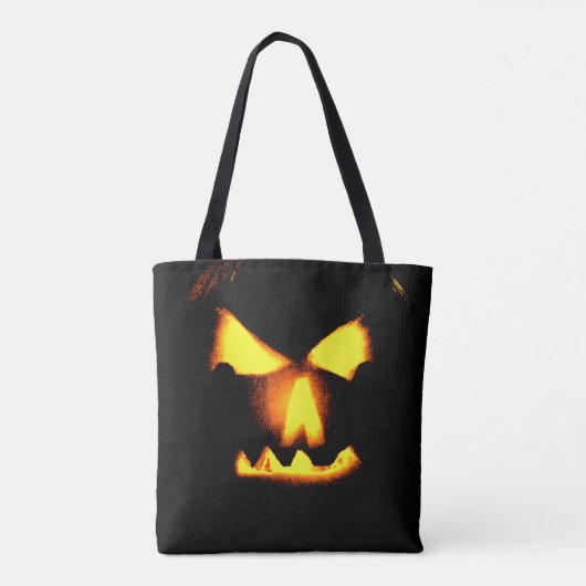 Tote Bag Halloween Jack-o'-lantern Face (Dos)