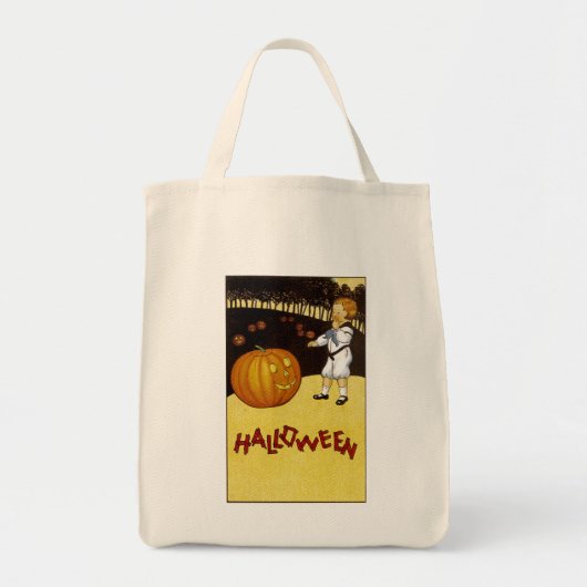 Tote Bag Halloween Jack o'Lantern Citrouille Patch (Devant)