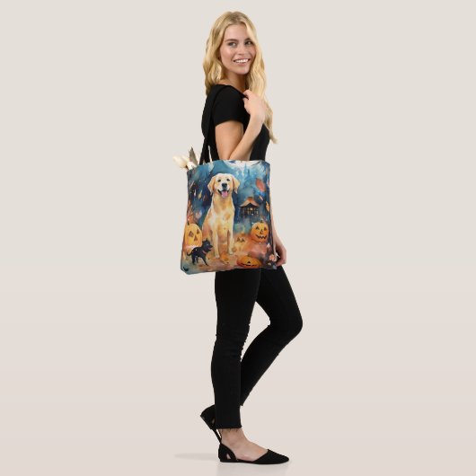 Tote Bag Halloween Lappund Finlandais Avec Peur Citrouille (Sur le modèle)