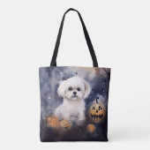 Tote Bag Halloween Maltais Avec Peur Citrouille (Dos)
