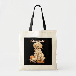 Tote Bag Halloween Mignon Golden Retriever Momie Tours Noir